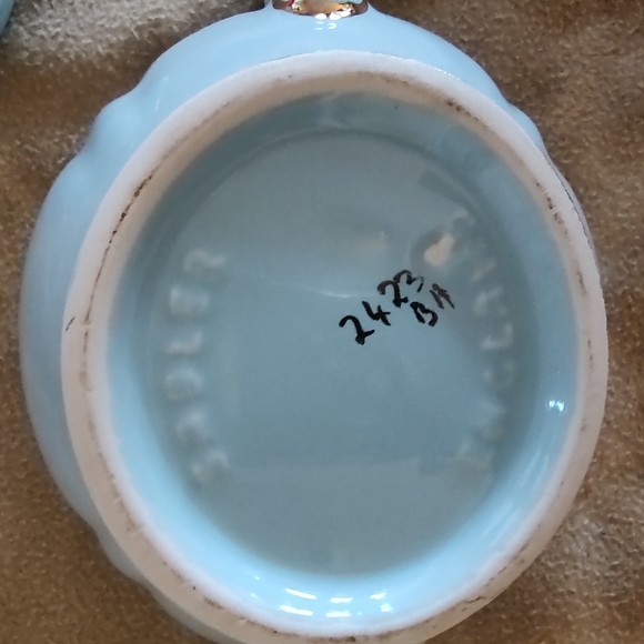 Sadler England Luxurious Sky Blue Ceramic and Gold Teapot Signed - Picture 4 of 5